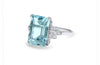 Aquamarine and Diamond statement ring