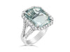 Aquamarine and Diamonds Statement Ring