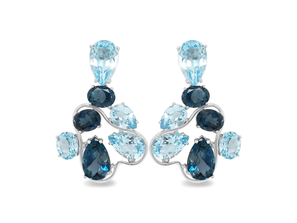 London Blue Topaz and Blue Topaz Statement Earrings