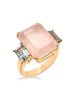 Rosequarz and Aquamarine Statement Ring